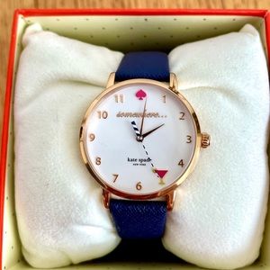 Kate Spade 5 O’clock Somewhere navy blue watch